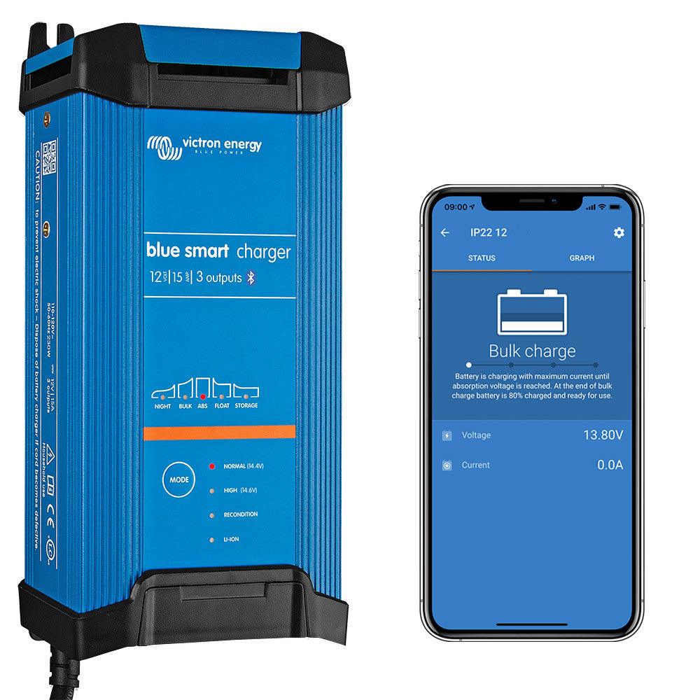 Victron Blue Smart Bluetooth IP22 Battery Charger 12/15(3) 240V AU/NZ Plug - extremeoffgridaccessories