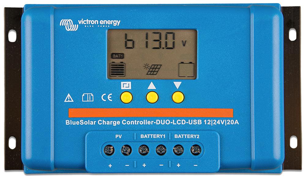 Victron BlueSolar PWM Solar Charge Controller DUO-LCD & USB 12/24V-20A - extremeoffgridaccessories