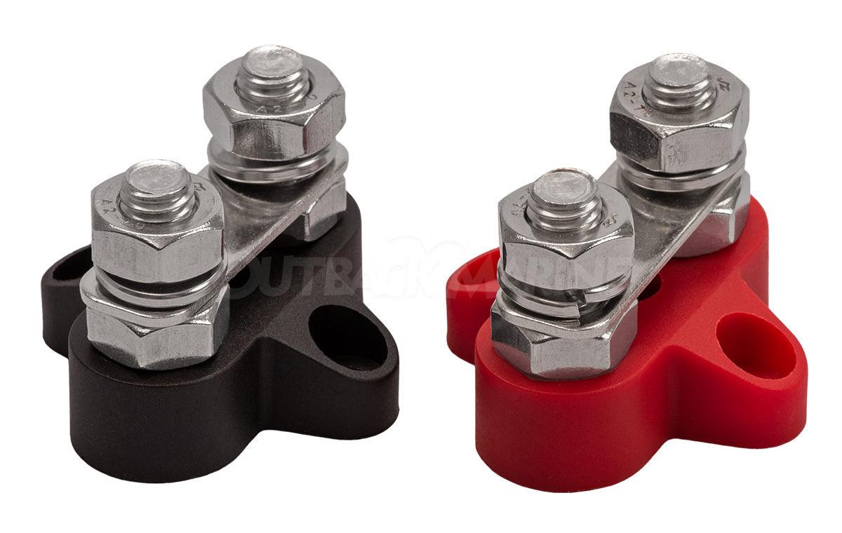 Victron Dual Terminal Stud M8 (5/16’’) Linked Set Red/Black - extremeoffgridaccessories